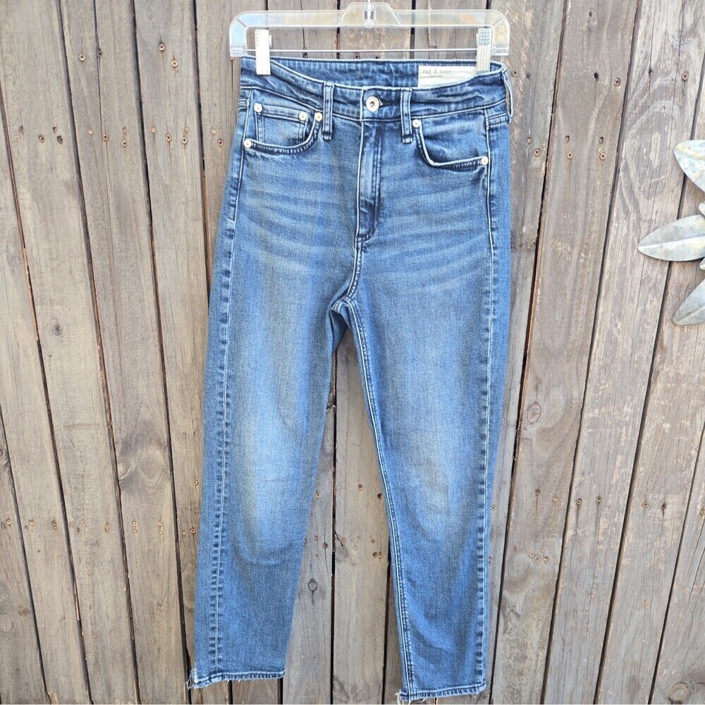 Rag & Bone High Rise Ankle Skinny Jeans Levee Wash Size 25